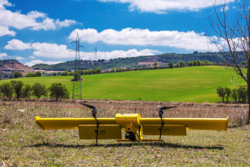 First drone flight beyond the line of sight over power lines in Spain
